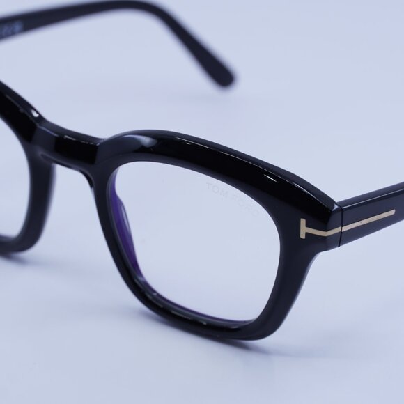 Tom Ford FT5961-B 001 Eyeglasses Black 49mm Square Frame, Blue Light Block Lens - Picture 2 of 9